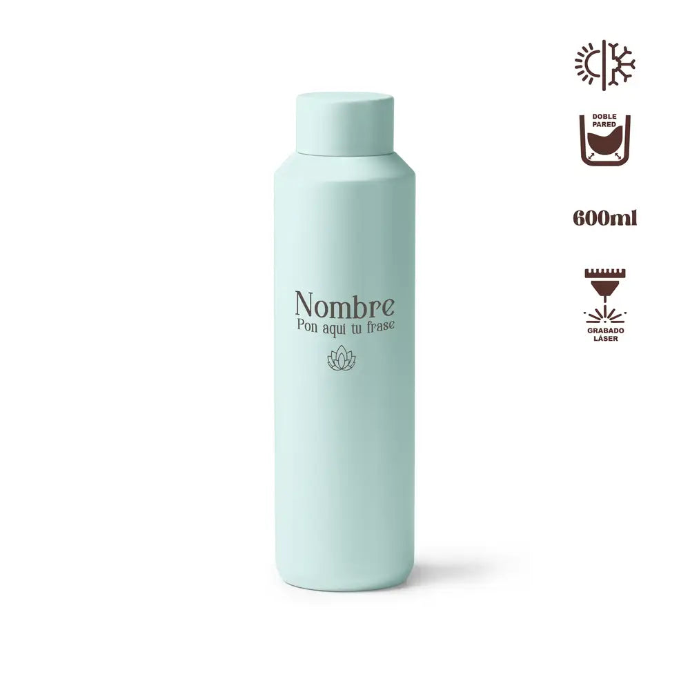 Bidón personalizado color turquesa para pilates, yoga y entrenamientos wellness
