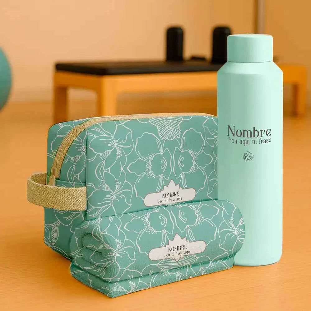 Pack Pilates | Bidón, neceser y toalla | Rayas