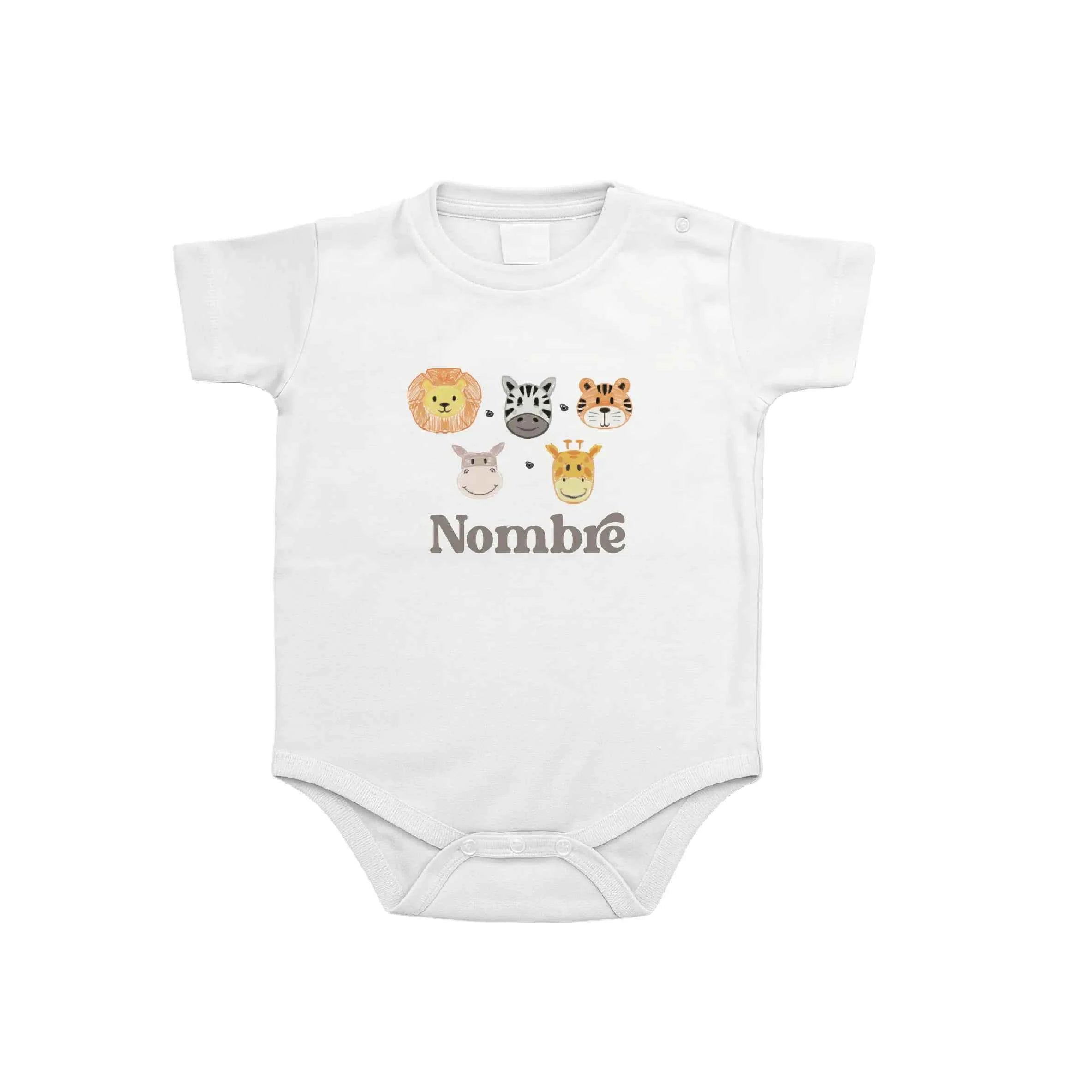 Body 100% algodón con sello personalizado y estampado Animales. Suave, cómodo y perfecto para pieles delicadas.