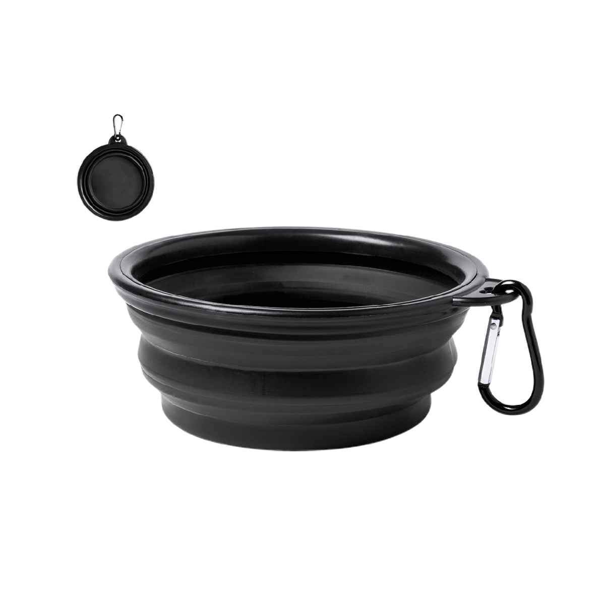 Comedero plegable con mosquetón del kit de paseo para perros 