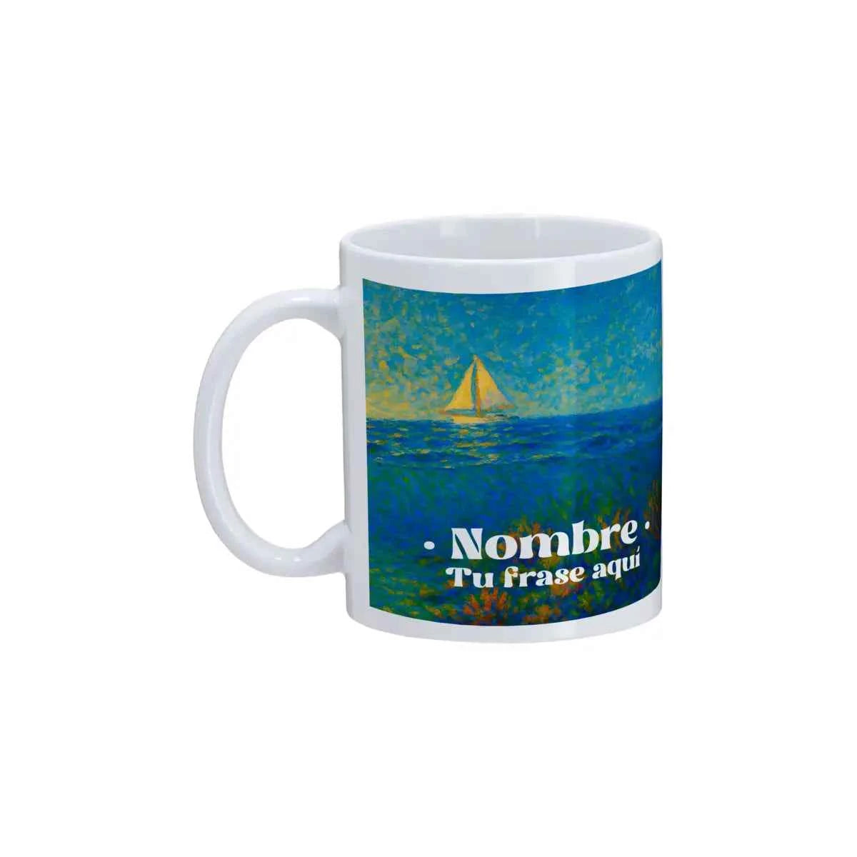 Marcapáginas metálico con estampado Velero en tonos marinos y dorados.